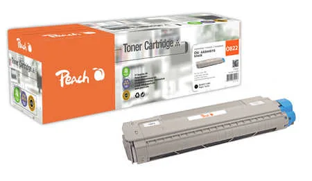 Peach, Peach O4484 Toner bk ersetzt OKI 44844616 für z.B. OKI C 822 CDTN, OKI C 822 DN, OKI C 822 N, OKI C 822