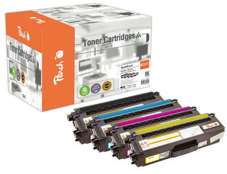 Peach, Peach B321 4 Toner (bk, c/m/y) ersetzt Brother TN-321 für z.B. Brother DCPL 8400 CDN, Brother DCPL 8450 CDW, Brother HLL 8250 CDN