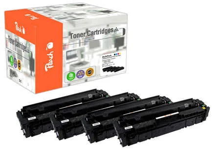 Peach, Peach HP 201 A 4 Toner (bk, c/m/y) ersetzt HP No. 201A, CF400A, CF401A, CF402A, CF403A für z.B. HP Color LaserJet Pro MFP M 277 dw