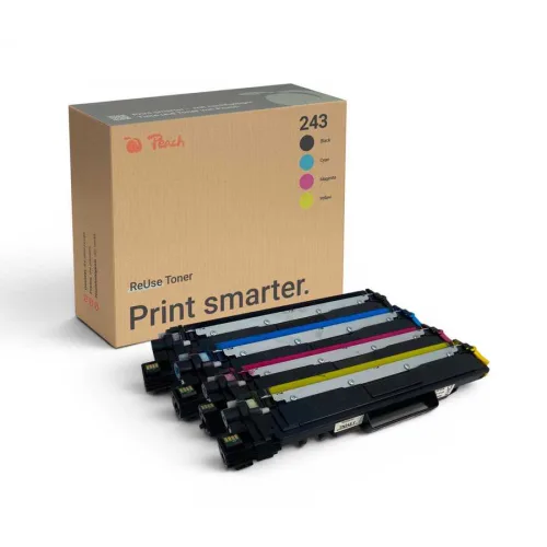 Peach, Peach B243 4 Toner (bk, c/m/y) ersetzt Brother TN-243 für z.B. Brother DCPL 3550 CDW, Brother MFCL 3730 CDN, Brother MFCL 3750 CDW