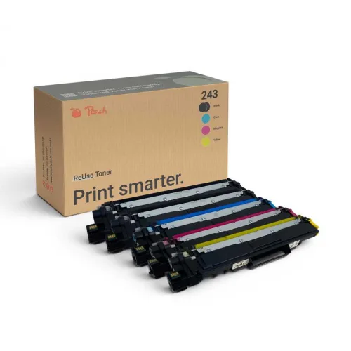 Peach, Peach B243 5 Toner (2*bk, c/m/y) ersetzt Brother TN-243 für z.B. Brother DCPL 3550 CDW, Brother MFCL 3730 CDN, Brother MFCL 3750 CDW