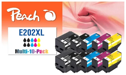 Peach, Peach E202 XL 10 Druckerpatronen XL (2*bk, 2*bkph/c/m/y) ersetzt Epson No. 202XL, T02G1*2, T02H1, T02H2, T02H3, T02H4