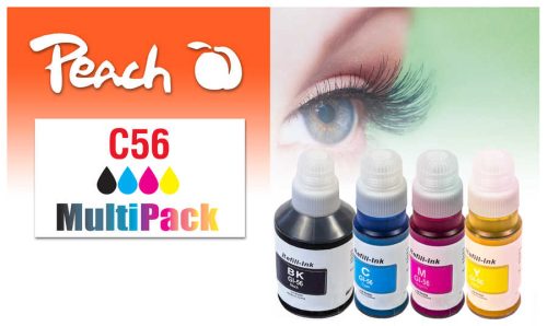 Peach, Peach - Tinte Canon  CISS GI-56 Multi-Pack C, M, Y, BK, One Size
