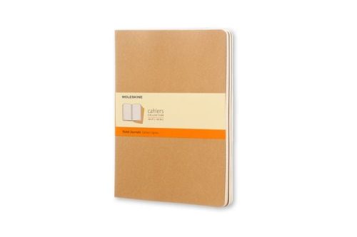 MOLESKINE, MOLESKINE Notizheft Cahier XL 25x19cm 504-5 liniert, natur 3 St&uuml;ck