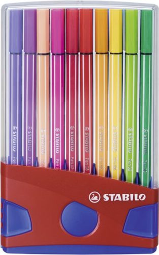 STABILO, STABILO Fasermaler Pen 68 6820-04 20er Color Box rot/blau