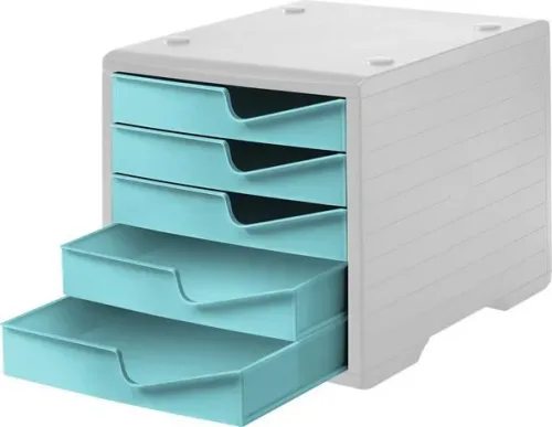 Styro, STYRO Styroswingbox 275-8430.5282 aqua/grau 5 Schubladen