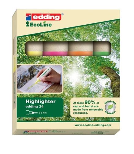 edding, EDDING EcoLine Textmarker 24 2-5mm 24-E4 4-farbig