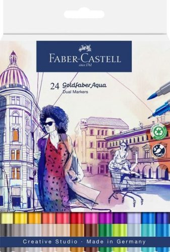 undefined, FABER-CASTELL Goldfaber Dual Marker 164624 24 couleurs, Etui