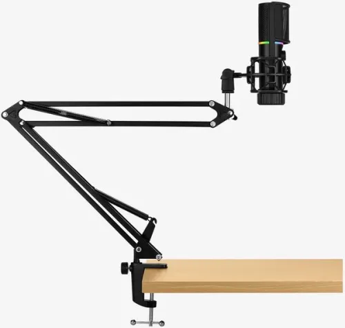 Streamplify, Streamplify - MIC Tripod RGB-Mikrofon mit Mikrofonarm, Schwarz