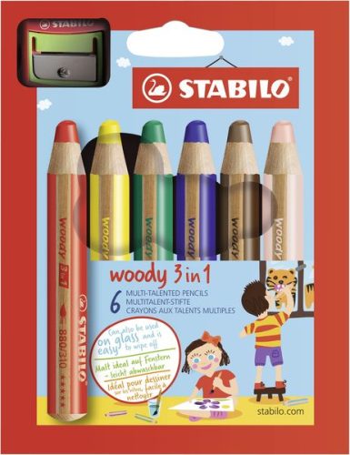 STABILO, STABILO Farbstifte Woody 3 in 1 8806-2 6 Farben Etui