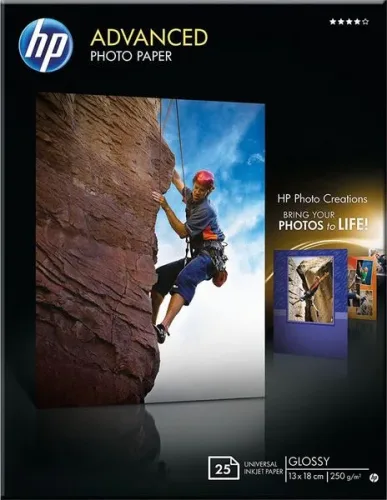 HP, HP Advanced Glossy Photo 13x18cm Q8696A InkJet 250g, randlos 25 Blatt