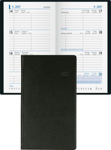 undefined, BIELLA Taschenagenda Budget 2027 830360020027U 1W/2S schwarz ML 8.7x15.3cm