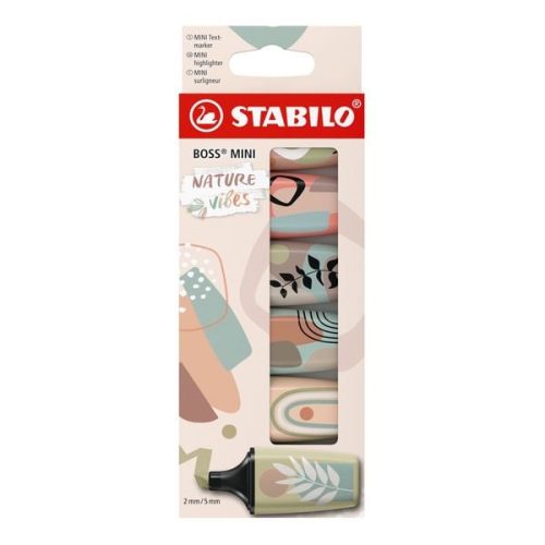 STABILO, STABILO Boss mini Leuchtmarker 2-5mm 07/06-31 Naturevibes, Etui 6 St&uuml;ck