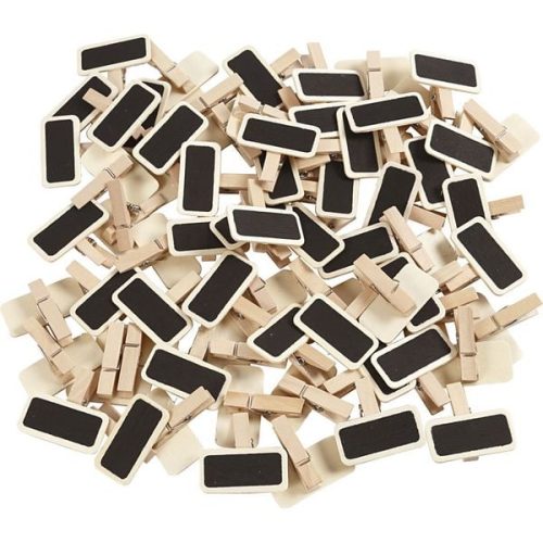 Creativ Company, Creativ Company Minikreidetafel mit Klammern 4 x 2 cm, 100 Stück