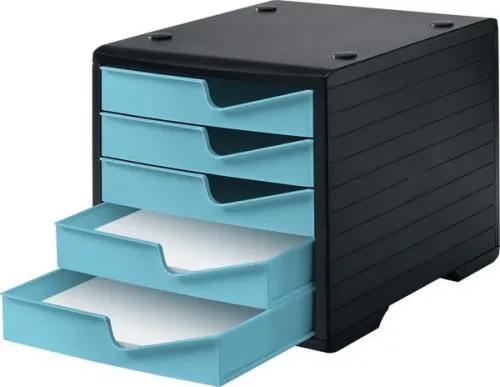 Styro, STYRO styroswingbox mit 5 Schubl. 275-8430.5292 aqua/Geh&auml;use schwarz