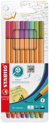 STABILO, STABILO Fineliner Point 88 0.4mm 88/8-04 ass. 8 St&uuml;ck