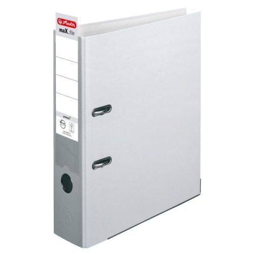 herlitz, herlitz maX.file Ordner DIN A4 80 mm Grau 2 Ringe Pappkarton, PP (Polypropylen) Texturiert Hochformat
