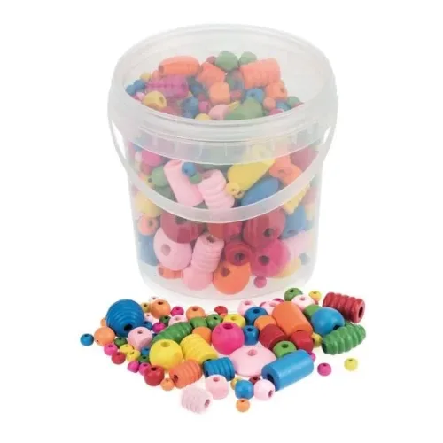 GLOREX, Glorex Holzperlen Formenmix Bunt | 250 g