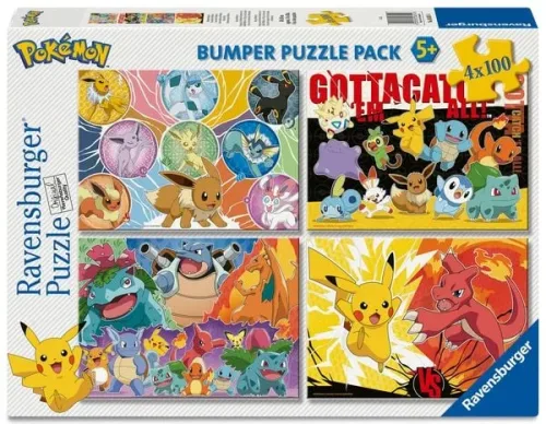 undefined, Ravensburger Puzzle Pokemon 4 x 100 Teile