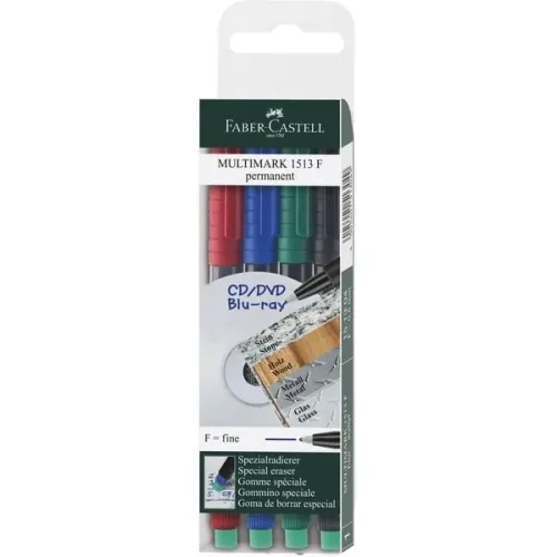 Faber-Castell, FABER-CASTELL OHP MULTIMARK F 151304 4-farbig ass. permanent