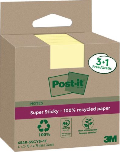 Post-it, Post-It - Haftnotizen, 76x76mm, Gelb