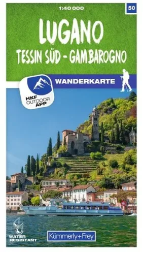 KÜMMERLY+FREY, Lugano - Sottoceneri - Gambarogno 50 Wanderkarte