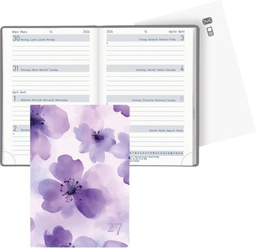 undefined, BIELLA TA Mittelformat 2027 822313770027U 1W/2S Purple Flower 7.6x11cm