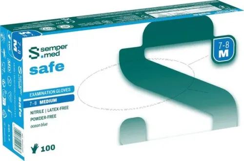 sempermed, sempermed Nitrilhandschuhe safe, Grösse M, Handumfang 17-19cm (100 Stk)