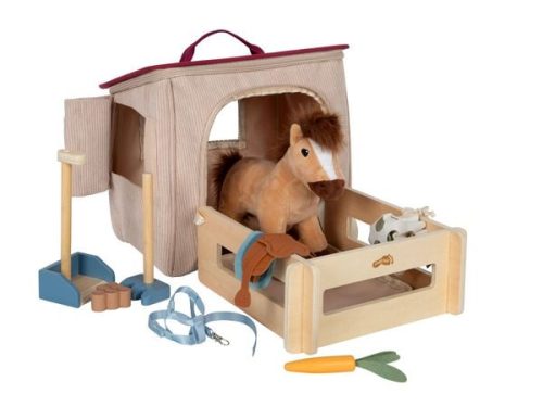 small foot, Spielset Pferd mit Stall und Zubehör in der Tasche