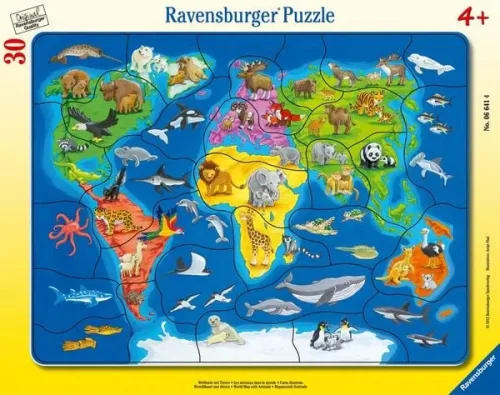 undefined, Ravensburger Weltkarte mit Tieren