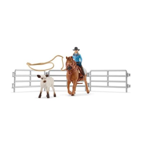 Schleich, Schleich - 42577 Team Roping mit Cowgirl, Multicolor