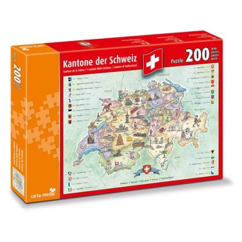 Carta Media, carta.media Kantone der Schweiz - Puzzle (200 Teile)
