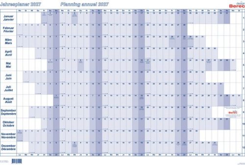 undefined, BEREC Jahresplaner quer 2027 B 5666/27 1J/1S blau 60x90cm
