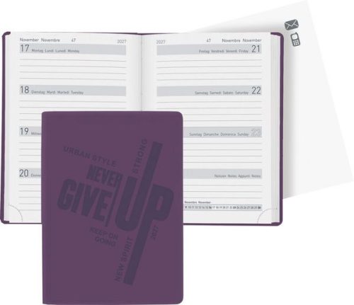 undefined, BIELLA Taschenagenda Memento 2027 825715420027U 1W/2S violett ML 10.1x14.2cm