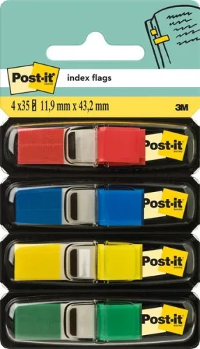 Post-it, POST-IT Index schmal 11.9x43.2mm 683-4 4-farbig ass./4x35 Blatt