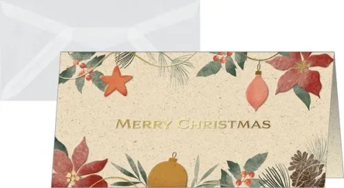 Sigel, Sigel Weihnachtskarten-Set "Christmas Art", DIN lang, Graskarton, 10 Stück + 10 Umschläge