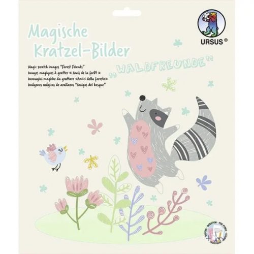 Ursus, URSUS Magische Kratzel-Bilder 24560003F Waldfreunde, 21x21cm