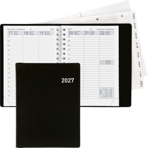 undefined, BIELLA Taschenagenda Rex Wire-O 2027 825773020027U 1W/2S schwarz ML 10.1x14.2cm
