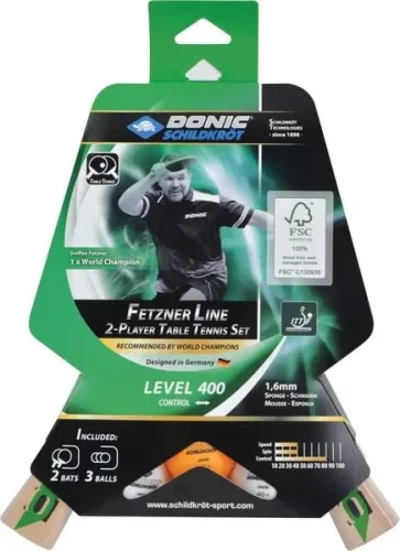 Schildkröt, Schildkröt Tischtennis-Set Speedy Fetzner 400 | 2 Schläger | 3 Bälle