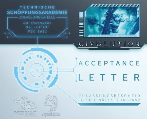undefined, Pegasus Spiele Expertenspiel Erweiterung Civolution Acceptance Letter -DE-