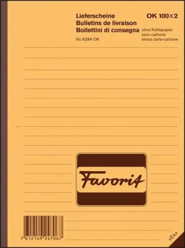 FAVORIT, Favorit Lieferscheine, 100 x 2 Blatt