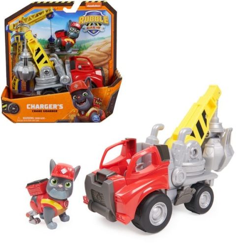 Spin Master International B.V., Rubble & Crew - Kran-Baufahrzeug mit Charger-Figur (Basis Fahrzeug)
