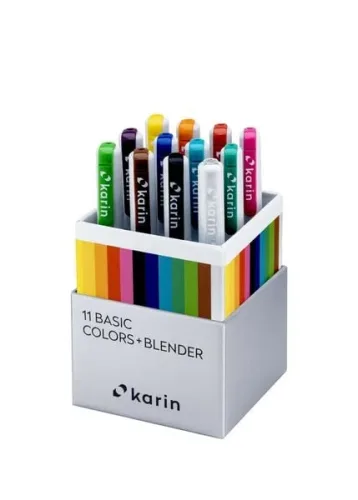 Karin, KARIN Real Brush Pen Pro 0.4mm 31C1 Basic Colours 12 St&uuml;ck