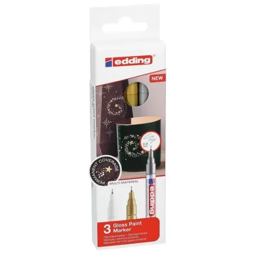 edding, EDDING Paintmarker 780 0,8mm 780-E3-met gold/silver/white 3 St&uuml;ck