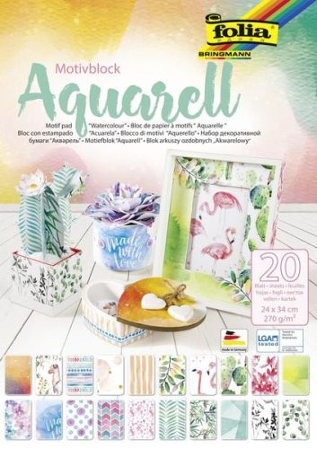 Folia, FOLIA Motivblock 48749 Aquarell, 20 Blatt