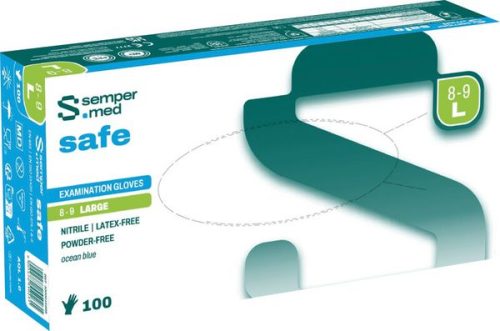 sempermed, sempermed Nitrilhandschuhe safe, Grösse L, Handumfang 19-21cm (100 Stk)