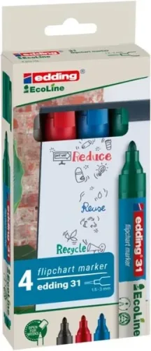 edding, EDDING Flipchart Marker 31 1,5-3mm 31-E4 4er Etui
