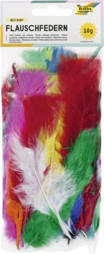 Folia, FOLIA Flauschfedern 10g 53019 Farbig Sortiert