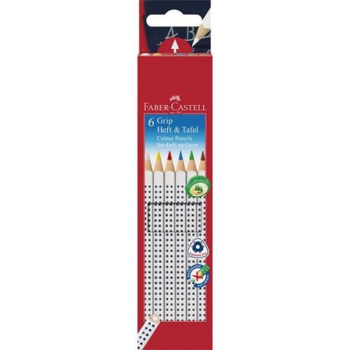 Faber-Castell Buntstifte Grip Heft & Tafel, 6er Set