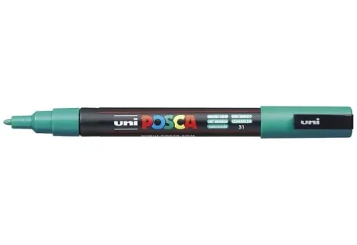 uni-ball, UNI-BALL Posca Marker 0,9-1,3mm PC3MEMERALDG smaragdgr&uuml;n, Rundspitze